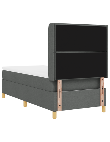 Letto a molle con materasso Grigio 90 x 200 cm Tessuto