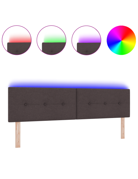 Testata LED  con bottoni trapuntati Marrone Scuro 90 cm Tessuto
