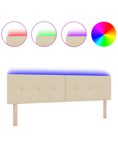 Testiera LED con luci a strisce a LED Crema 180 cm Poliestere 2