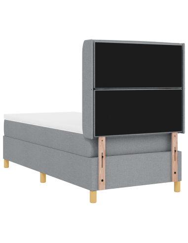 Letto a molle con materasso Grigio chiaro 100 x 200 cm Tessuto