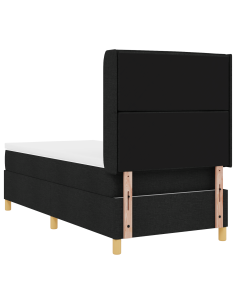 Letto a molle con materasso Nero 100 x 200 cm Tessuto 2