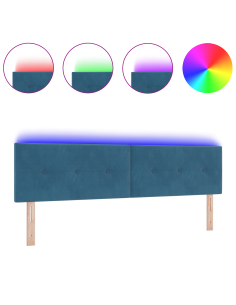 Testiera LED con luci a strisce a LED Blu 180 cm Poliestere 2