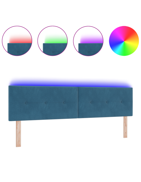 Testiera LED con luci a strisce a LED Blu 180 cm Poliestere