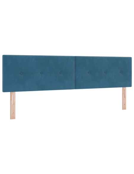 Testata LED  con bottoni in tessuto blu scuro 90 cm in velluto