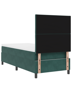 Letto a Sorgente LED Verde Scuro 90 x 190 cm Tessuto 2