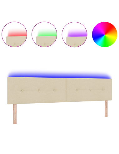 Testiera LED con luci a strisce a LED Crema 200 cm Poliestere