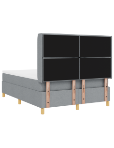 Letto a molle con materasso Grigio chiaro 140 x 190 cm Tessuto 2