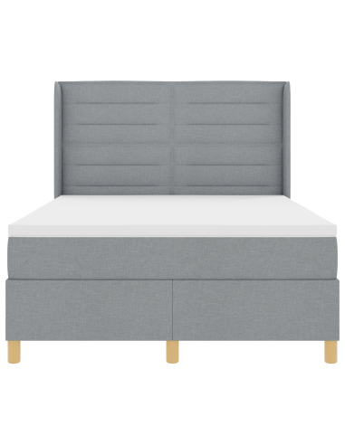 Letto a molle con materasso Grigio chiaro 140 x 190 cm Tessuto