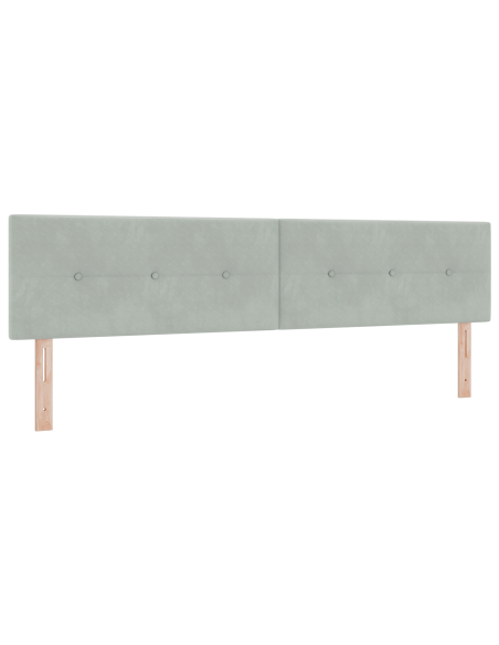 Testiera LED Grigio chiaro 200 cm Poliestere