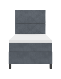 Letto a Sorgente LED Grigio scuro 90 x 200 cm Tessuto 2