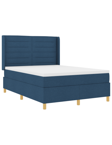Letto a molle con materasso Blu 140 x 190 cm Tessuto