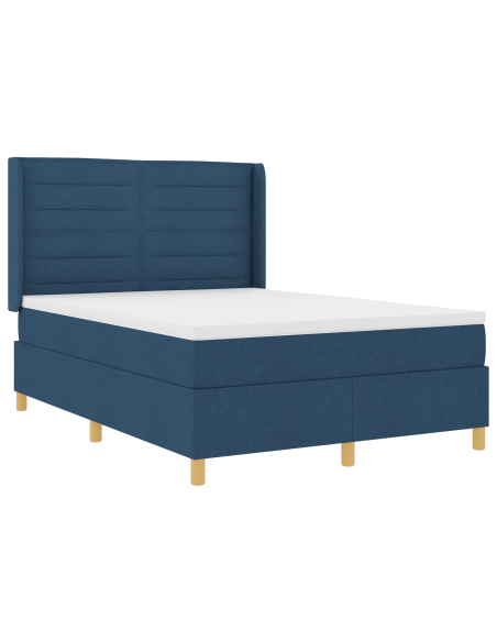 Letto a molle con materasso e LED blu 140x190 cm in tessuto