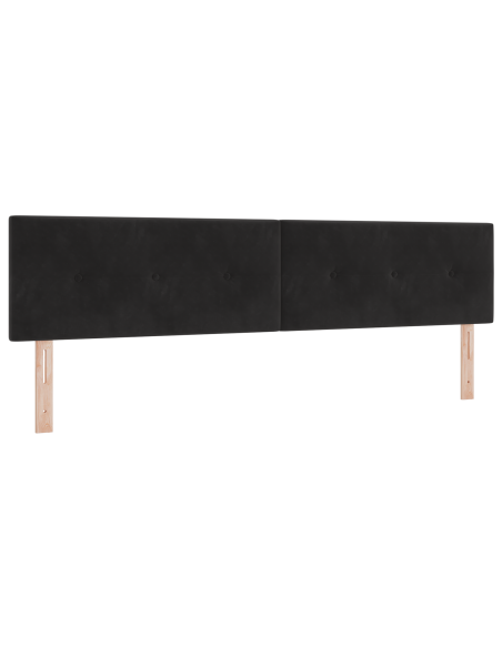 Testiera LED  con bottoni imbottiti Nera 100 cm in Velluto
