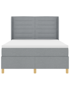 Letto a molle con materasso Grigio chiaro 140 x 200 cm Tessuto 2