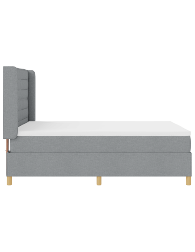 Letto a molle con materasso Grigio chiaro 140 x 200 cm Tessuto