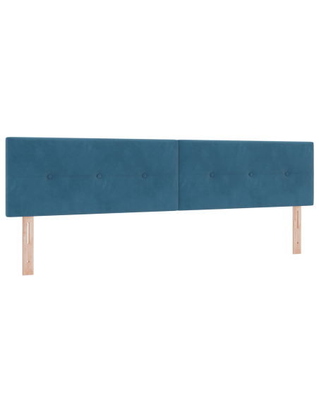 Testata LED  Con Bottoni Trapuntati Blu Scuro 100 cm Velluto