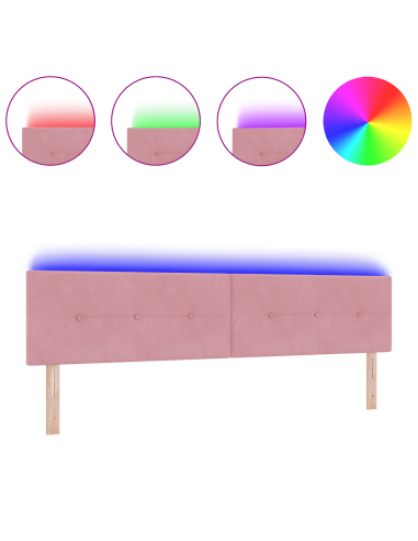 Testiera LED con luci a strisce a LED Rosa 200 cm Poliestere