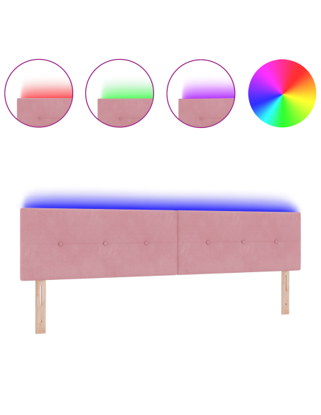 Testata LED Rosa Fattura A Bottoni 100 cm Velluto