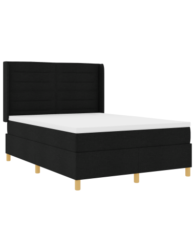 Letto a molle con materasso Nero 140 x 200 cm Tessuto