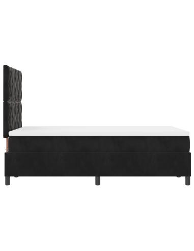 Letto a Sorgente LED con materasso Nero 120 x 190 cm Tessuto