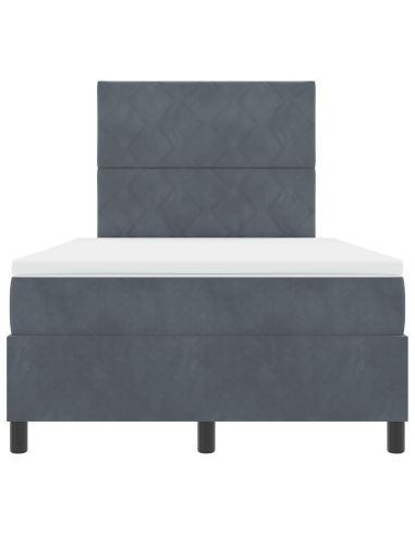 Letto a Sorgente LED Grigio scuro 120 x 200 cm Tessuto