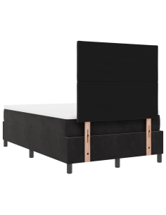 Letto a Sorgente LED con materasso Nero 120 x 200 cm Tessuto 2