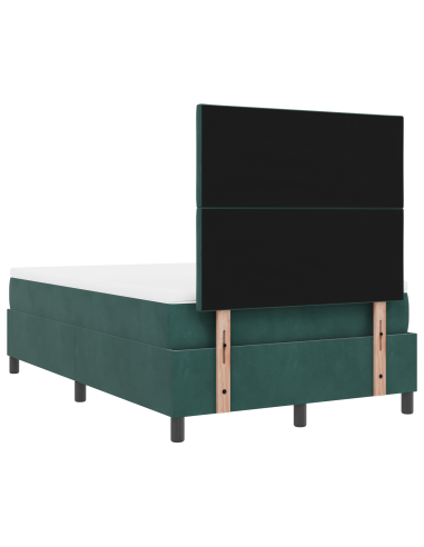 Letto a Sorgente LED Verde Scuro 120 x 200 cm Tessuto