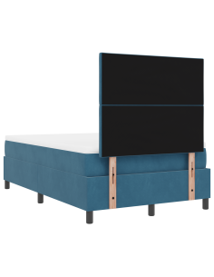 Letto a Sorgente LED Blu Scuro 120 x 200 cm Tessuto 2