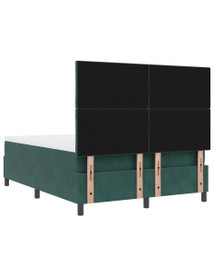 Letto a Sorgente LED Verde Scuro 140 x 190 cm Tessuto 2