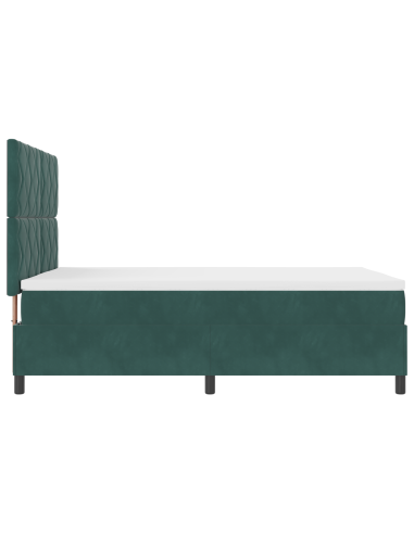 Letto a Sorgente LED Verde Scuro 140 x 190 cm Tessuto