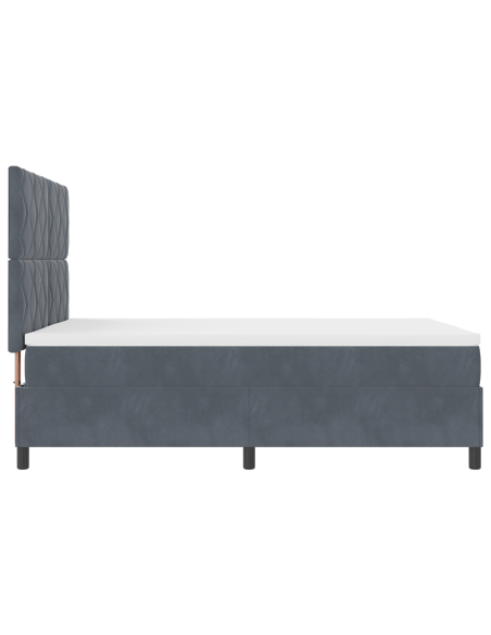 Letto Box Spring con Materasso & LED Grigio Scuro 140x200 cm Velluto