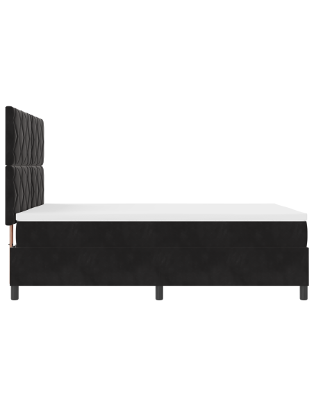 Letto con box spring con materasso & LED nero 140x200 cm velluto