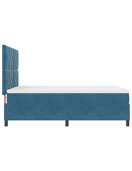 Letto Contenitore con Materasso & LED Blu Scuro 140x200 cm Velluto