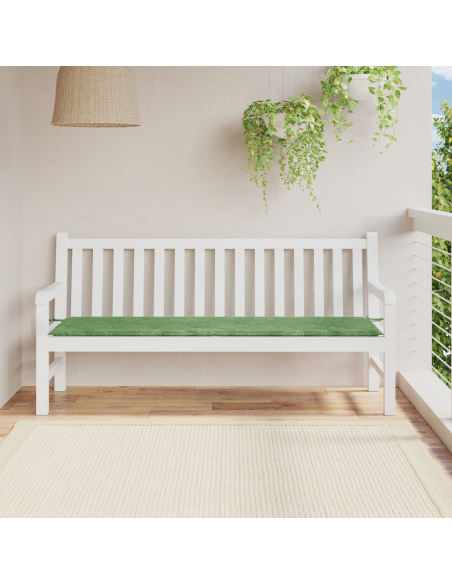 Cuscino da panchina con motivo a foglia 180x50x4 cm in tessuto Oxford