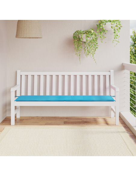 Cuscino da panca da giardino - Turchese, 180x50x4 cm, Tessuto Oxford