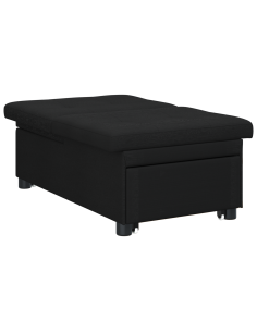 Divano Letto Estraibile 50cm Nero Legno compensato