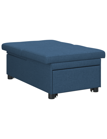 Divano Letto 3 in 1 Design Estraibile Tessuto Blu