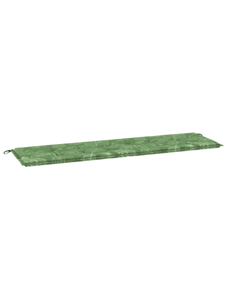 Cuscino da panchina con motivo a foglia 180x50x4 cm in tessuto Oxford