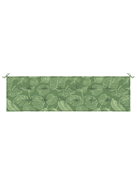 Cuscino da panchina con motivo a foglia 180x50x4 cm in tessuto Oxford
