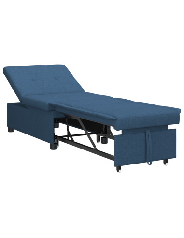 Divano Letto Estraibile Blu 194 x 50 x 82 cm Legno compensato