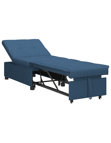 Divano Letto 3 in 1 Design Estraibile Tessuto Blu