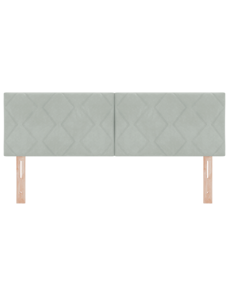 Testiera LED Grigio Chiaro Set di 2 Tessuto, Legno 160 cm