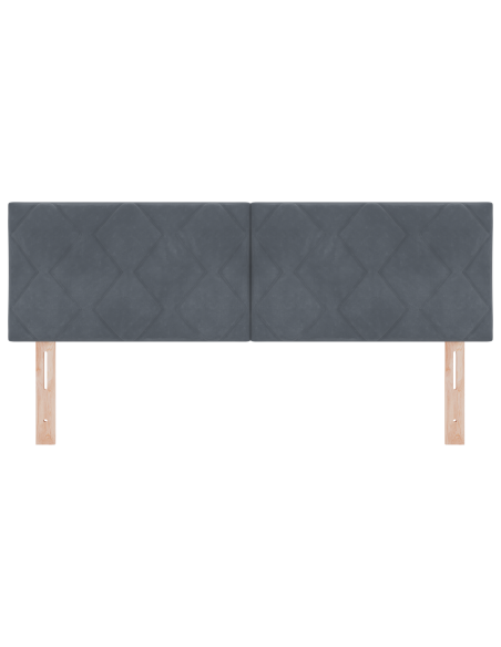 Testata LED Grigia Scura 160 cm Set di 2 Grigia Scura Poliestere