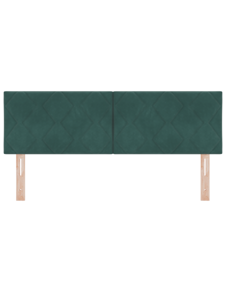 Testata LED Design a Blocchi a Diamante Verde Scuro 160 cm Velluto