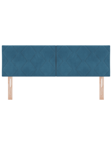 Testata LED Blu Scuro Set di 2 Blu Scuro Tessuto, Legno 160 cm