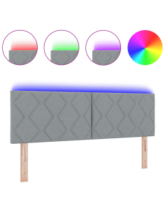 Testiera Grigio chiaro 160 cm Tessuto 2