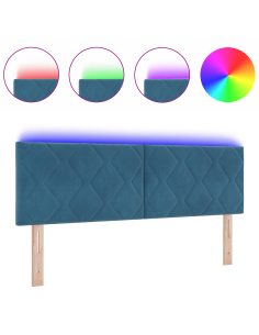 Testiera LED Blu Scuro 160 cm Pelle Sintetica 2