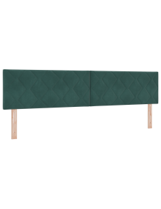 Letto a Sorgente LED con led Verde Scuro 200 x 200 cm Velluto