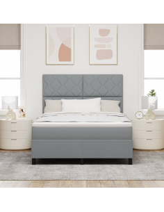 Letto a molle con materasso Grigio chiaro 160 x 200 cm Tessuto
