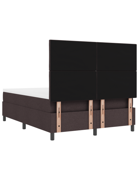 Letto Box Spring con Materasso & LED Marrone Scuro 140x200 cm Tessuto